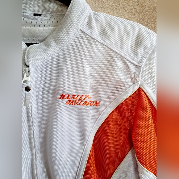 Women's Harley Davidson White and Orange Jacket - Picture 2 of 16